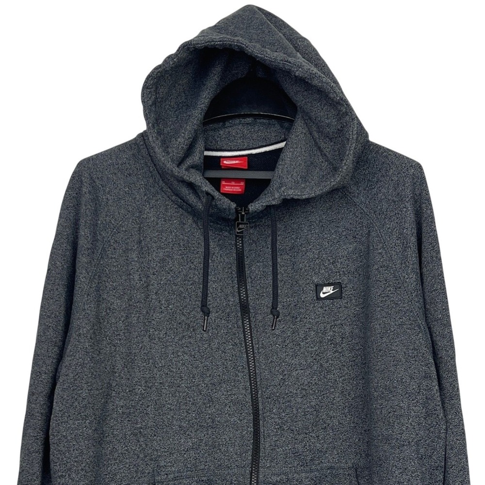 Y2K Nike French Terry Shoebox AW77 Full Zip Hoodie Mens XL Charcoal Gray Pockets